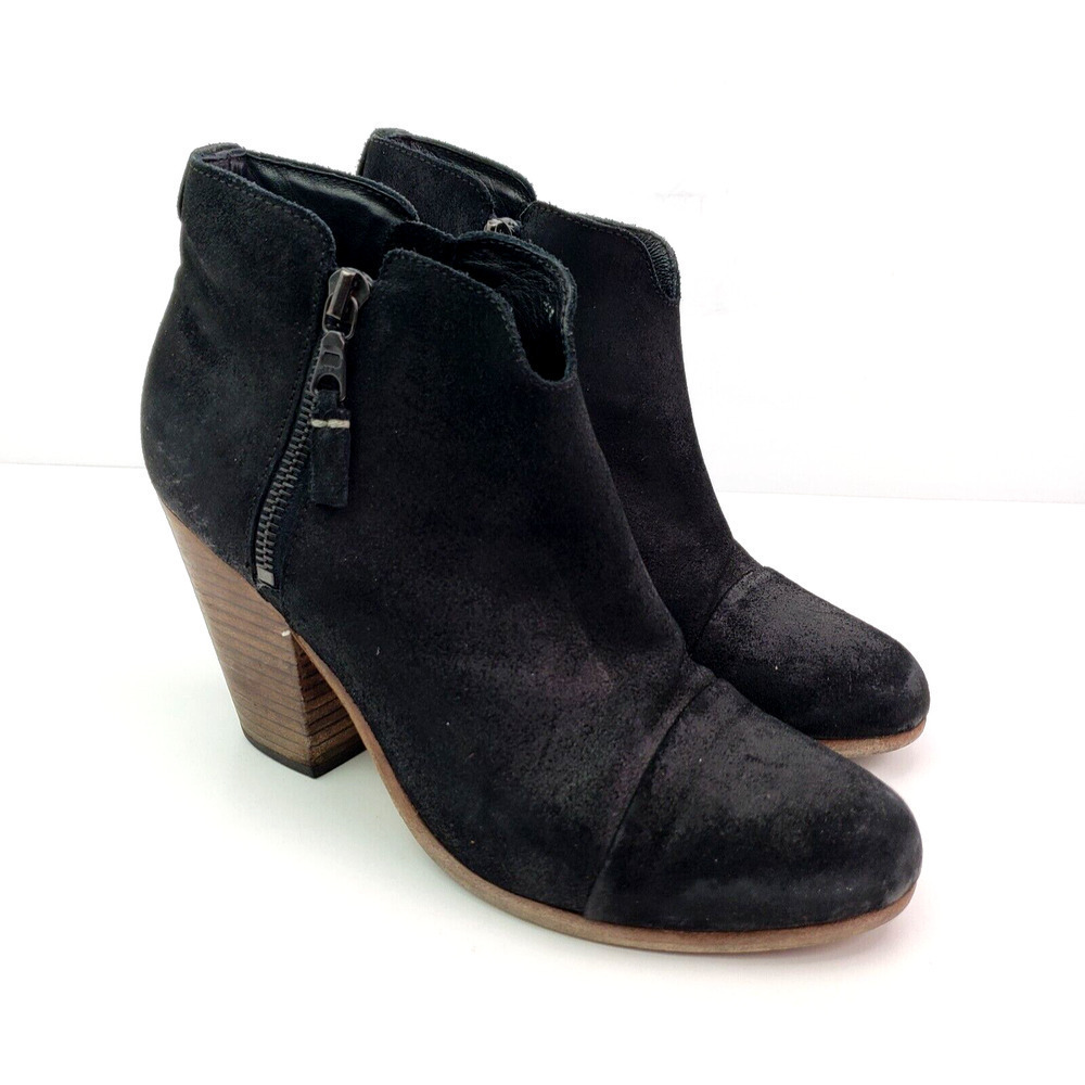 Rag & Bone Margot Womens Size EU 38.5 US 8.5 Black Suede Ankle Booties Boots